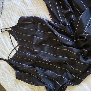 Wet Seal Black and White Striped Maxi Dress